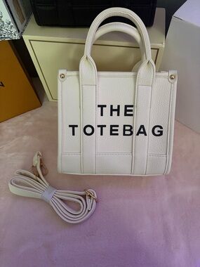 totes White 'THE TOTEBAG' Textured Leatherette Mini Tote